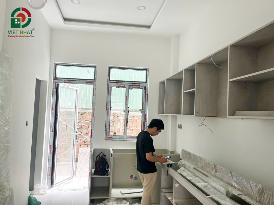 Hình ảnh thi công lắp đặt nội thất phòng bếp