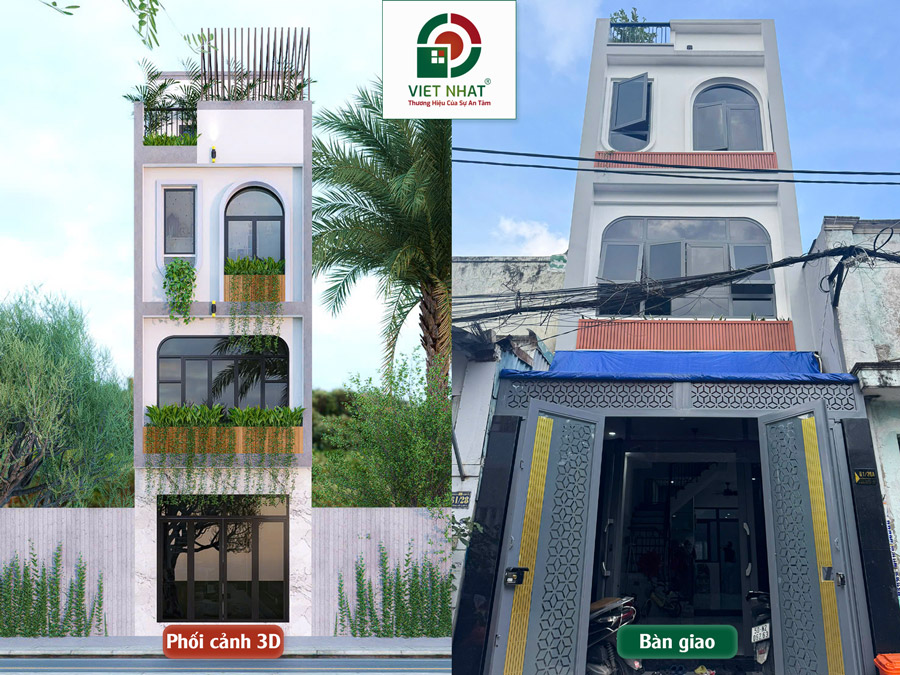 Xây nhà “hàng xóm” – Công trình 3 tầng Anh Phúc ở Bình Tân 