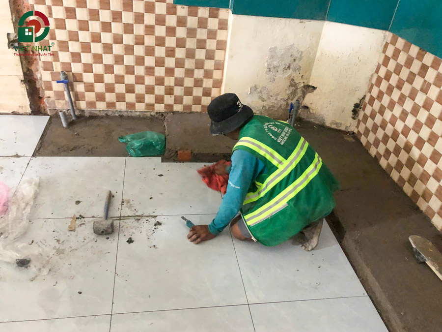 Hình ảnh thi công ốp lát gạch sàn