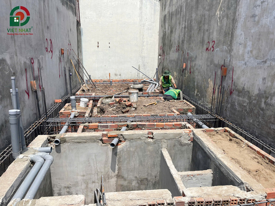 Hình ảnh thi công móng nhà 3 tầng 4x12m