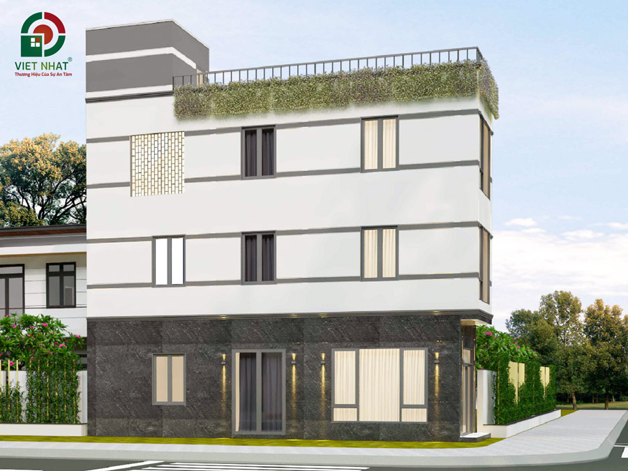 Mẫu nhà 1 trệt 2 lầu tum sân thượng 3x12m