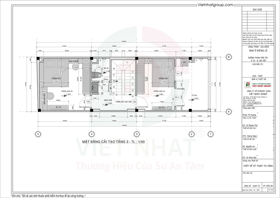 Phương án cải tạo lầu 2