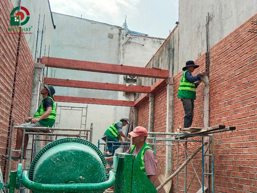 Hình ảnh thi công xây dựng phần thô tầng 1