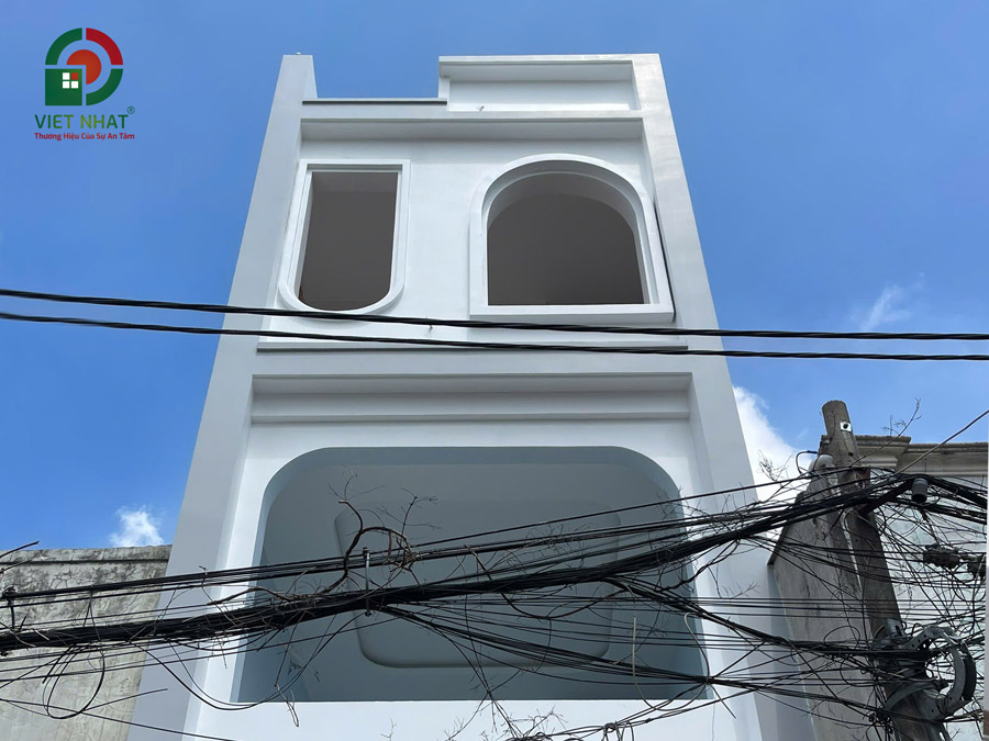 Hình ảnh thi công hoàn thiện nhà 3 tầng tum sân thượng