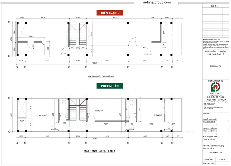 Thiết kế phương án cải tạo lầu 1