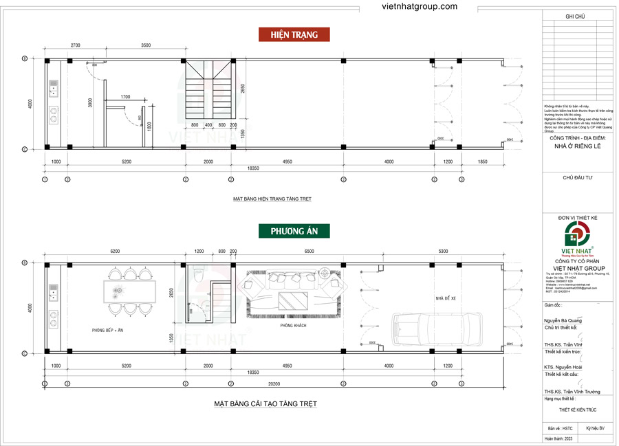 Thiết kế phương án cải tạo tầng trệt
