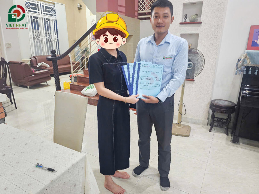 Việt Nhật Group ký hợp đồng cải tạo nhà 2 tầng Chị Hạnh ở huyện Bình Chánh