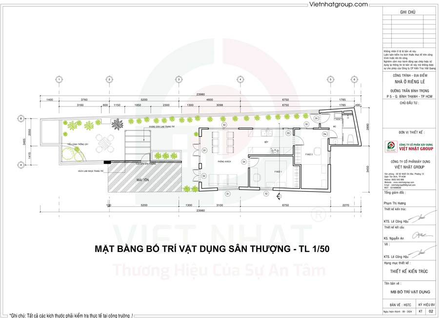 Cách bố trí mặt bằng công năng sân thượng