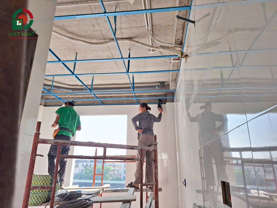 Hình ảnh thi công trần thạch cao