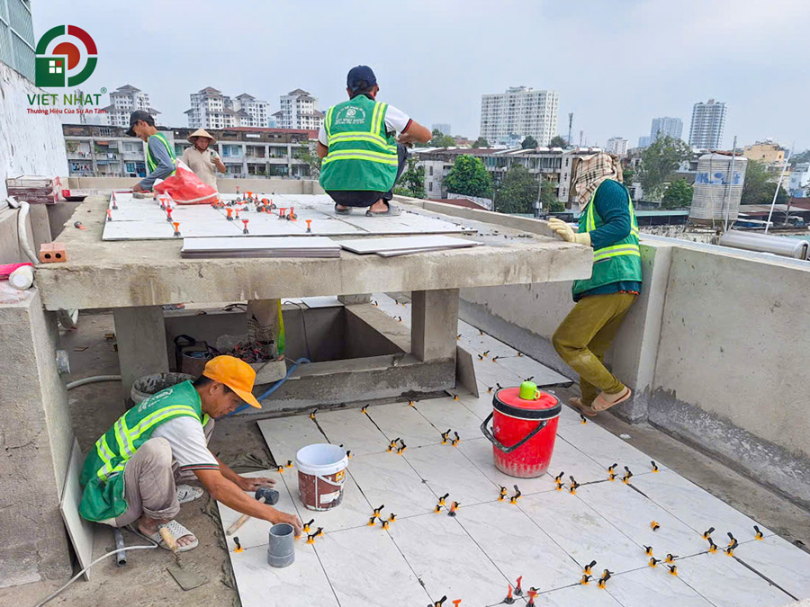 Hình ảnh thi công ốp lát gạch sàn