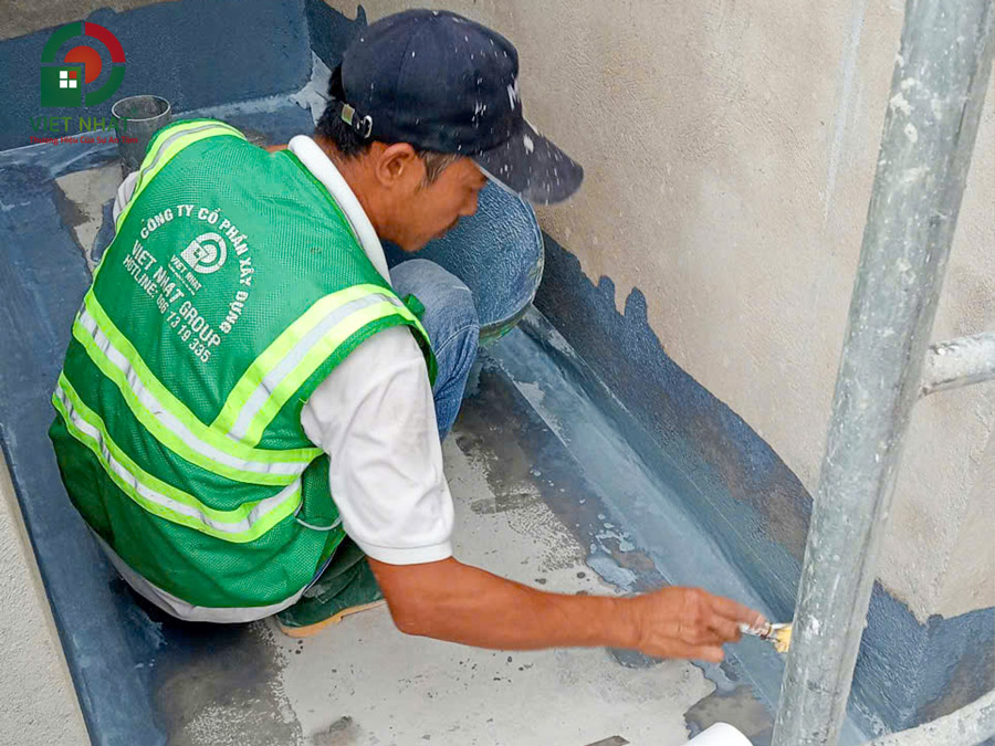 Hình ảnh thi công chống thấm sàn sân thượng