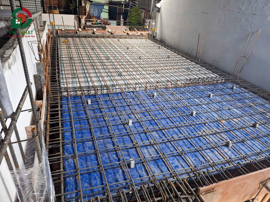Hình ảnh thi công sắt thép sàn lầu 3