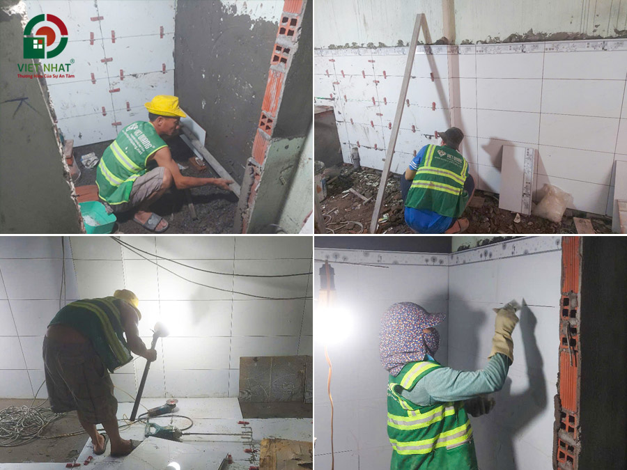 Hình ảnh thi công ốp lát gạch