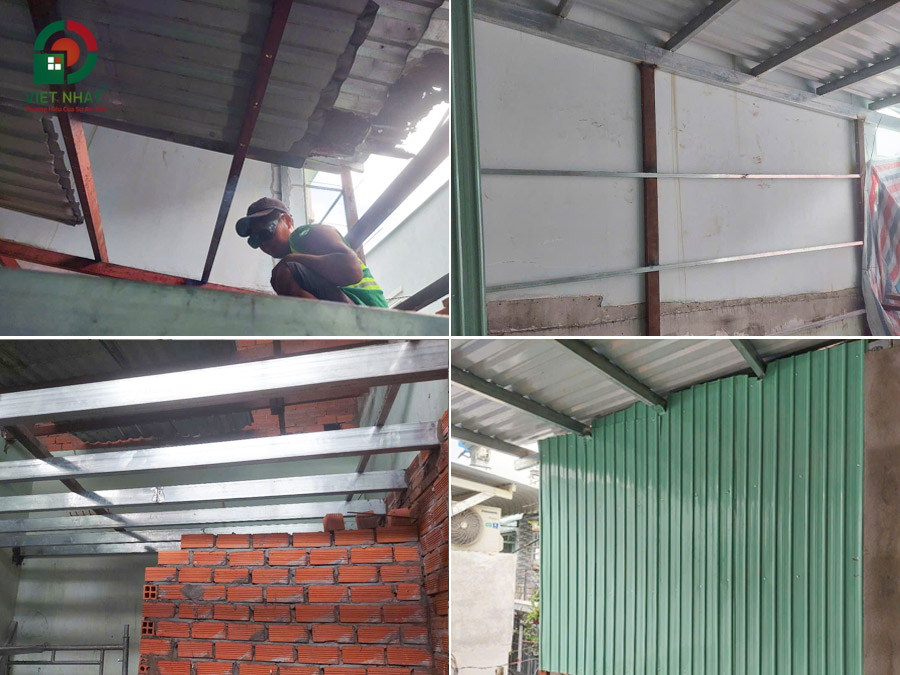 Hình ảnh thi công sàn gác giả