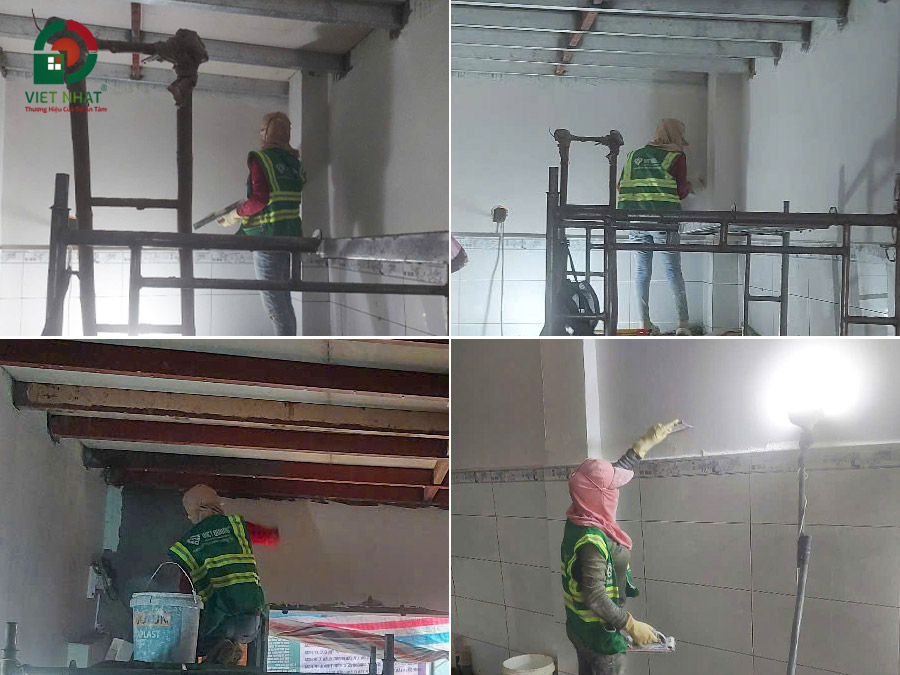 Hình ảnh thi công sơn tường