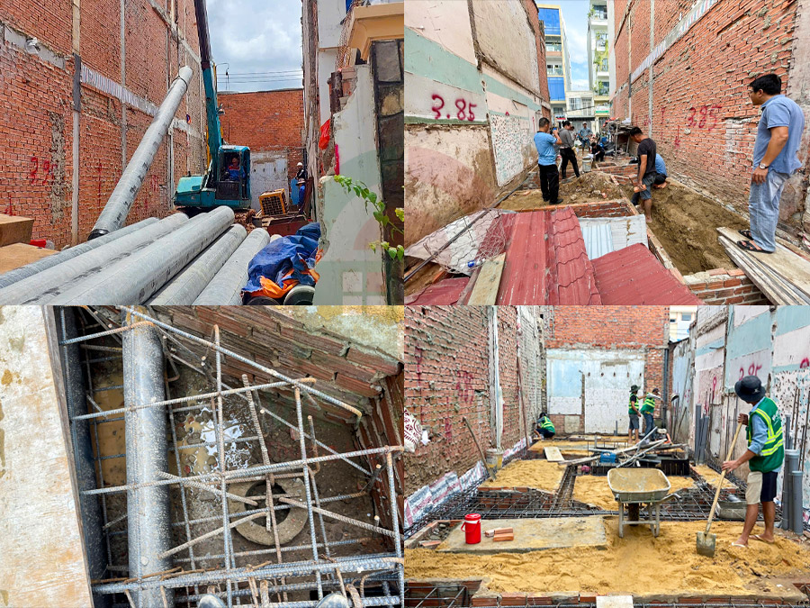 Hình ảnh thi công móng nhà 4 tầng