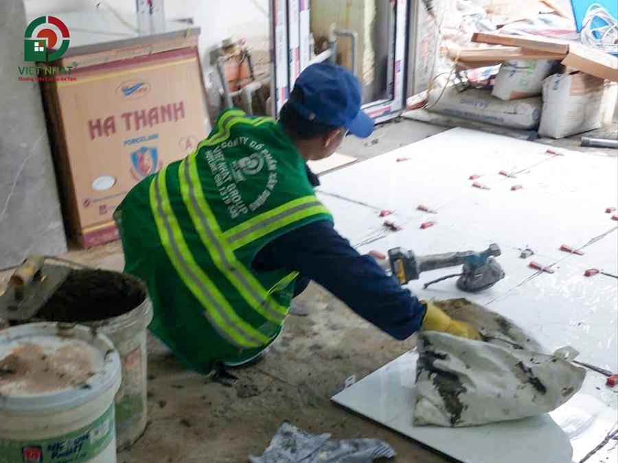 Hình ảnh thi công ốp lát gạch nền