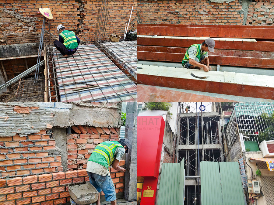 Xây Nhà Chị Nghi - Nhà 1 Trệt Lửng 3 Lầu Tum Sân Thượng 4x20m