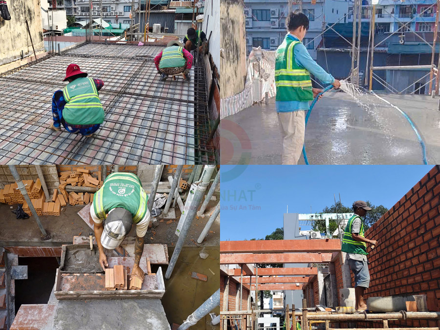 Xây Nhà Chị Nghi - Nhà 1 Trệt Lửng 3 Lầu Tum Sân Thượng 4x20m