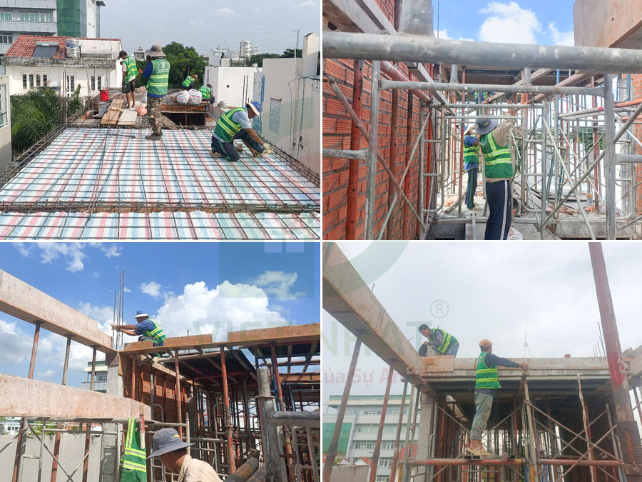 Hình ảnh thi công tầng thượng