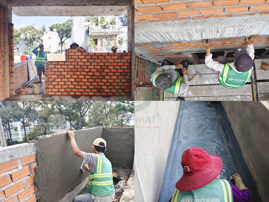 Xây Nhà Chị Nghi - Nhà 1 Trệt Lửng 3 Lầu Tum Sân Thượng 4x20m