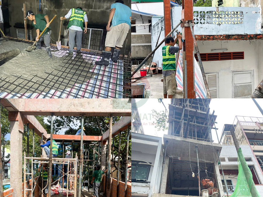Hình ảnh thi công xây thô phần tum sân thượng