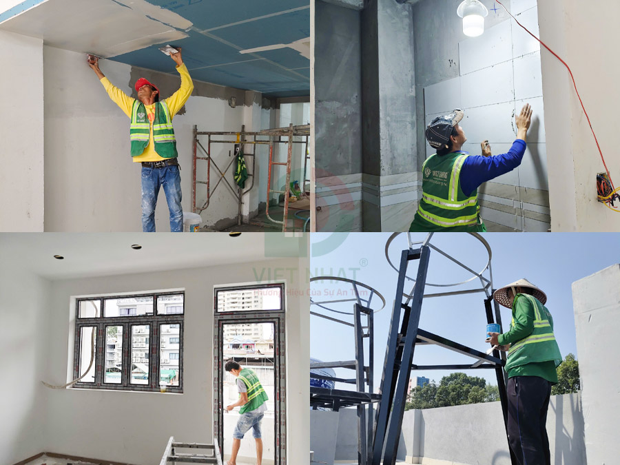 Xây Nhà Chị Nghi - Nhà 1 Trệt Lửng 3 Lầu Tum Sân Thượng 4x20m