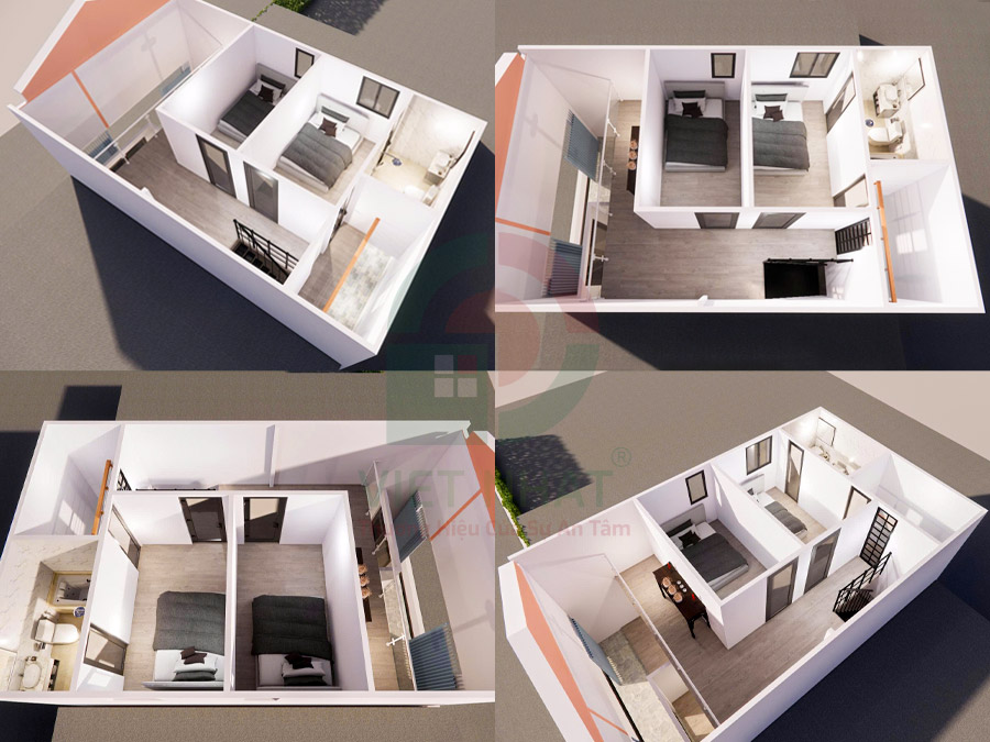 Thiết kế phối cảnh 3D gác lửng nhà cấp 4