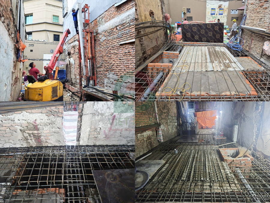 Hình ảnh thi công xây thô phần móng nhà