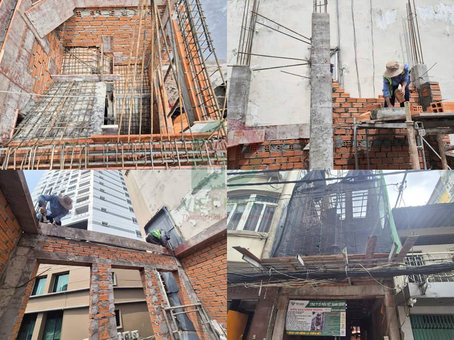 Hình ảnh thi công xây thô lầu 1