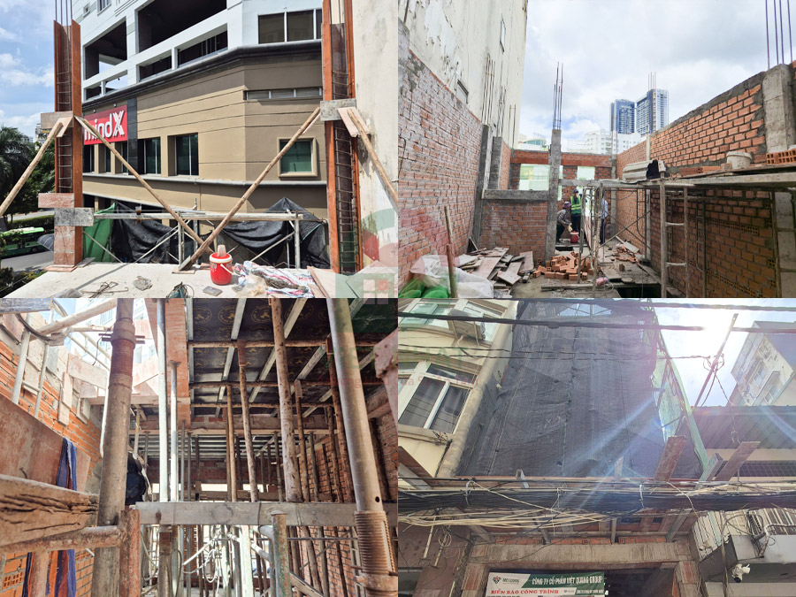 Hình ảnh thi công xây thô lầu 2