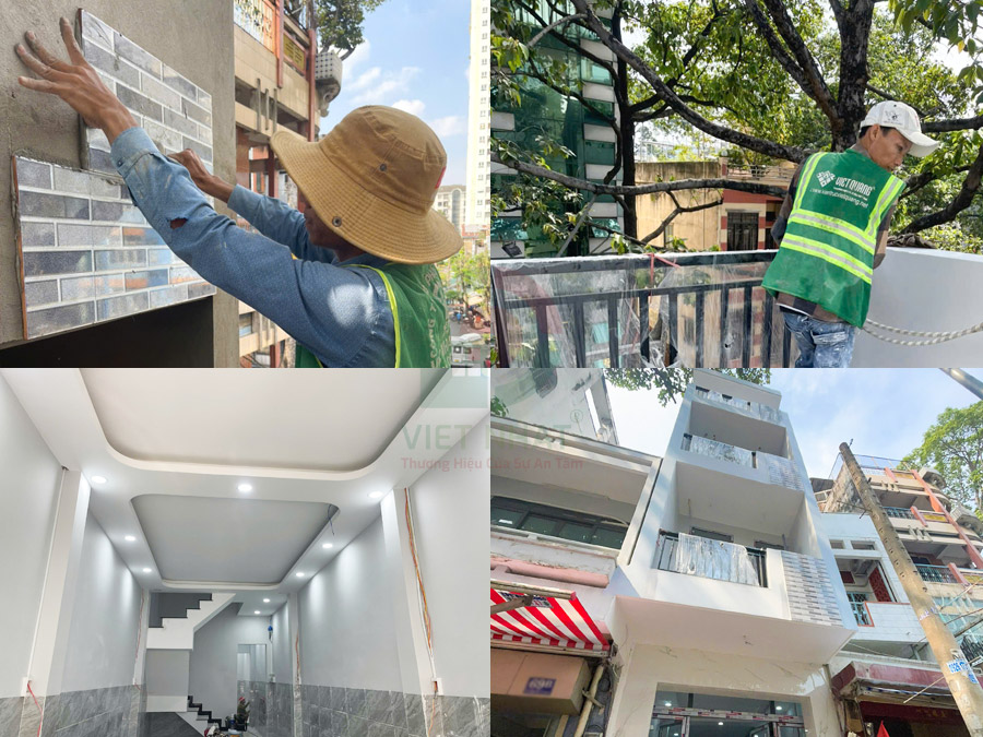 Quá trình hoàn thiện nhà phố 1 trệt 2 lầu tum sân thượng