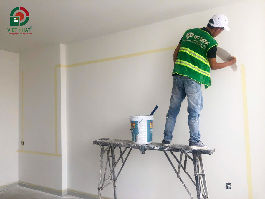 Hình ảnh thi công tô sơn trang trí