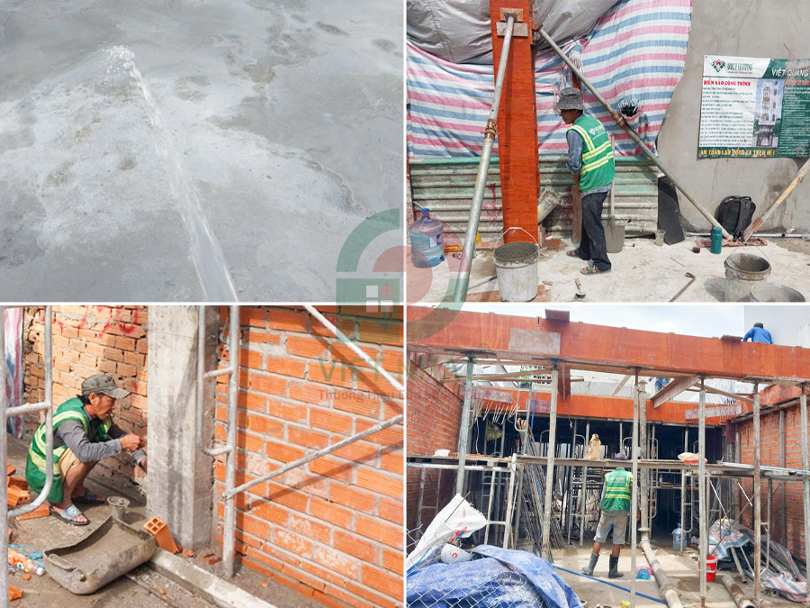 Hình ảnh thi công tầng trệt nhà Anh Giang
