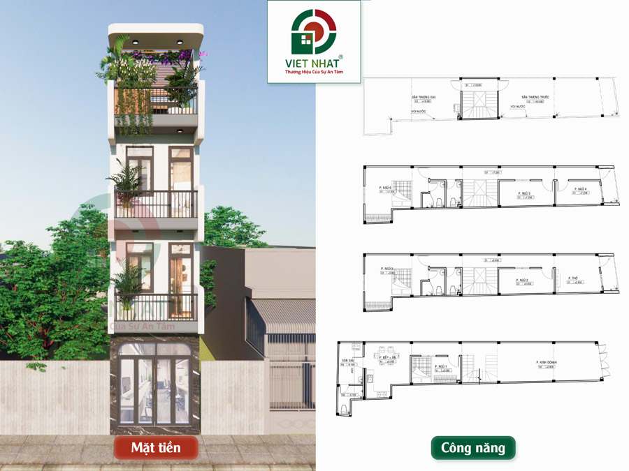 Xây Nhà Ở Kết Hợp Kinh Doanh – Nhà Phố 4 Tầng 5x20m