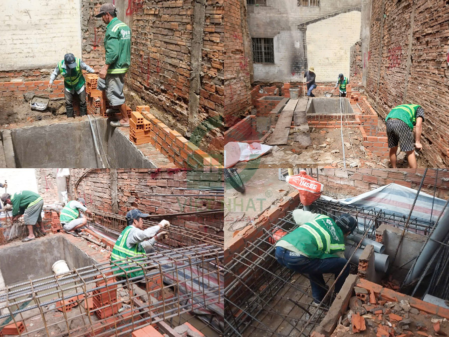 Hình ảnh thi công xây móng nhà 4 tầng