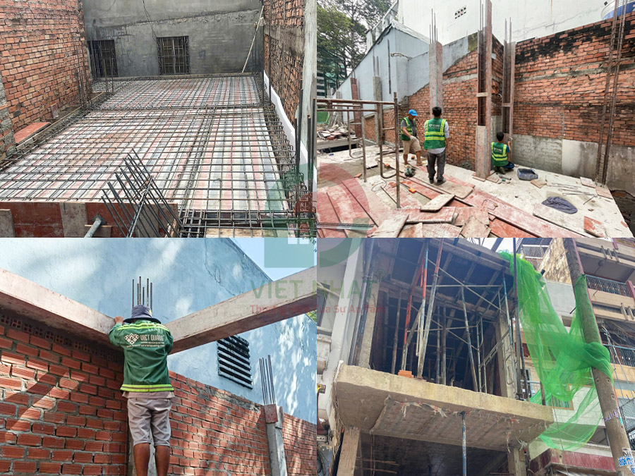 Hình ảnh thi công xây thô tầng 2