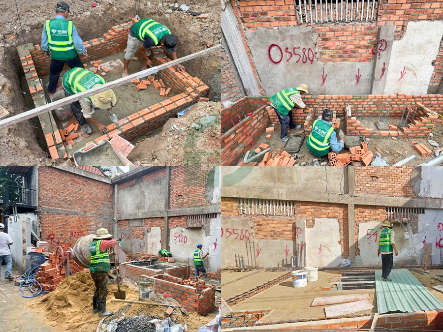 Hình ảnh thi công xây thô phần móng nhà