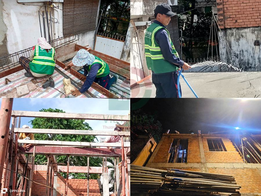 Hình ảnh thi công xây thô tầng 2