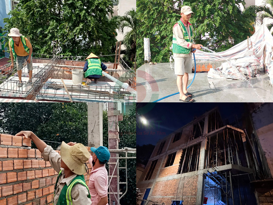 Hình ảnh thi công xây thô tầng 3