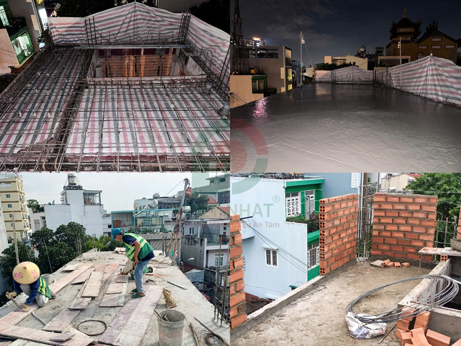 Hình ảnh thi công tầng mái