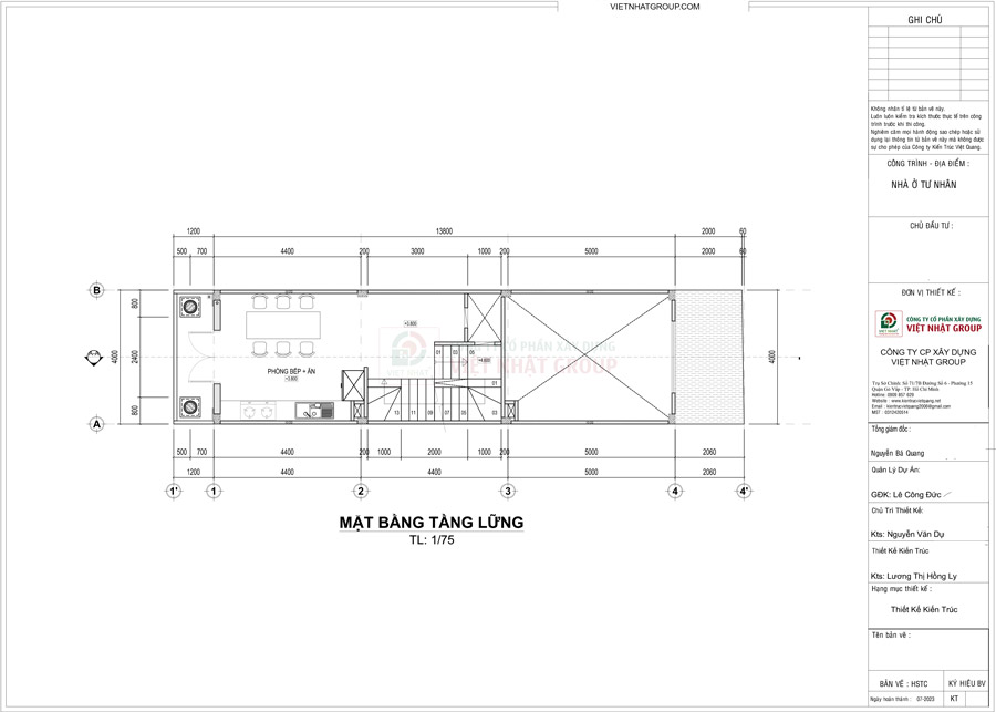 Bản vẽ thiết kế mặt bằng tầng lửng