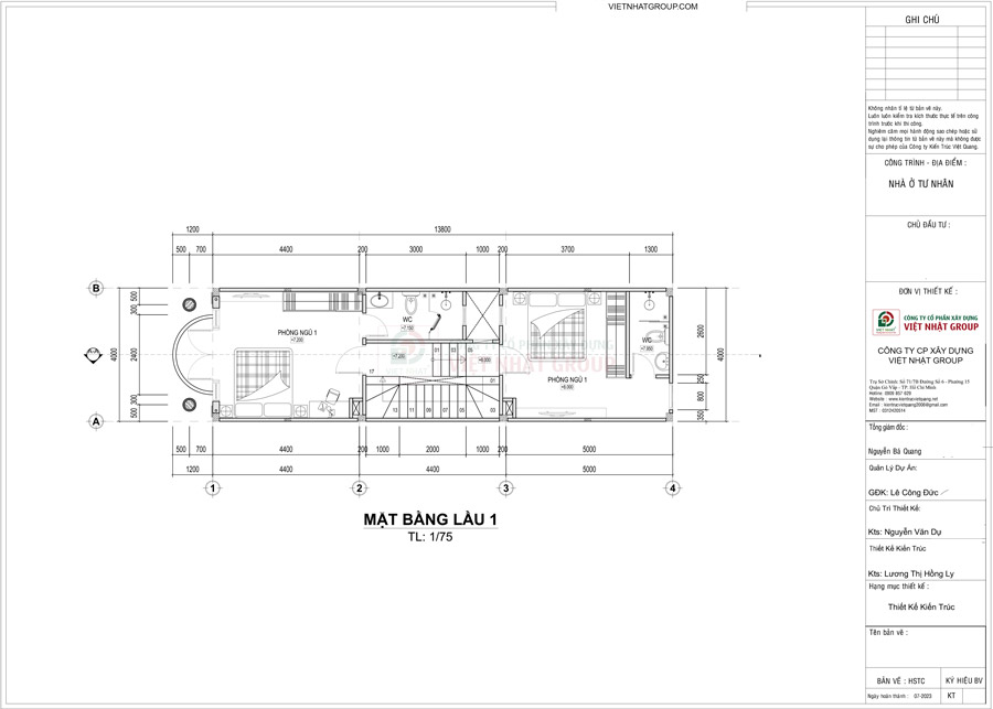 Bản vẽ thiết kế mặt bằng lầu 1