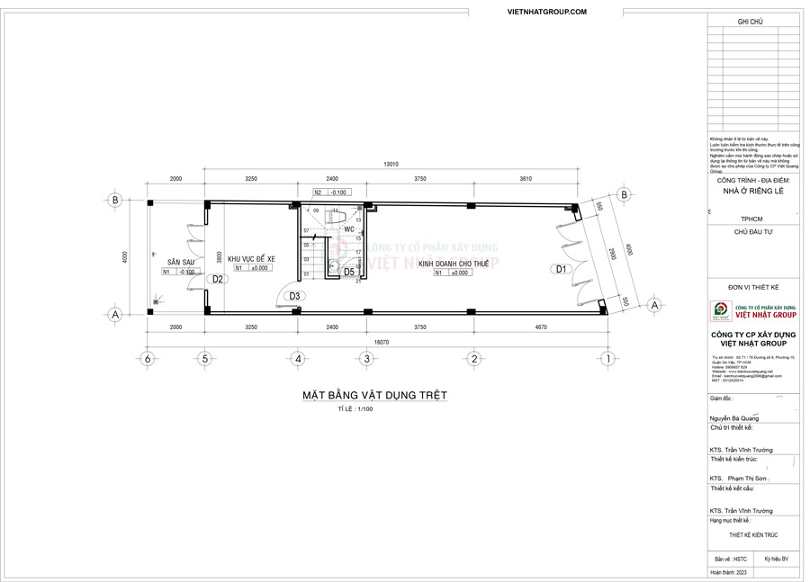 Bản vẽ thiết kế mặt bằng bố trí công năng tầng trệt