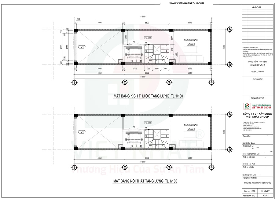 Bản vẽ thiết kế mặt bằng tầng lửng