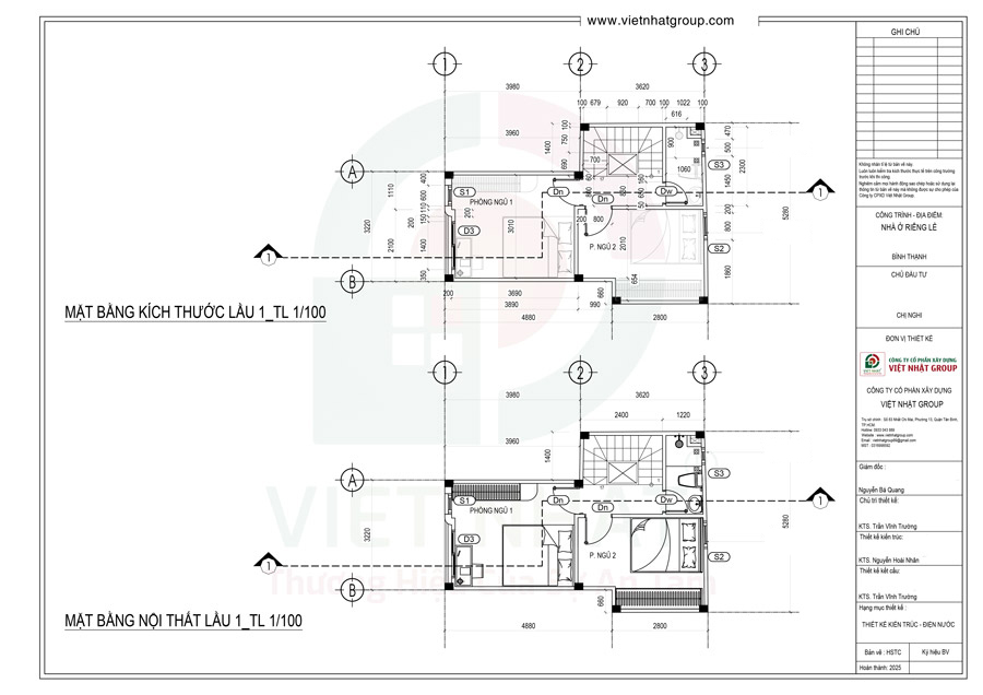 Xây Nhà Chị Nghi - Xây Dựng Nhà Phố 3 Tầng 5x12m