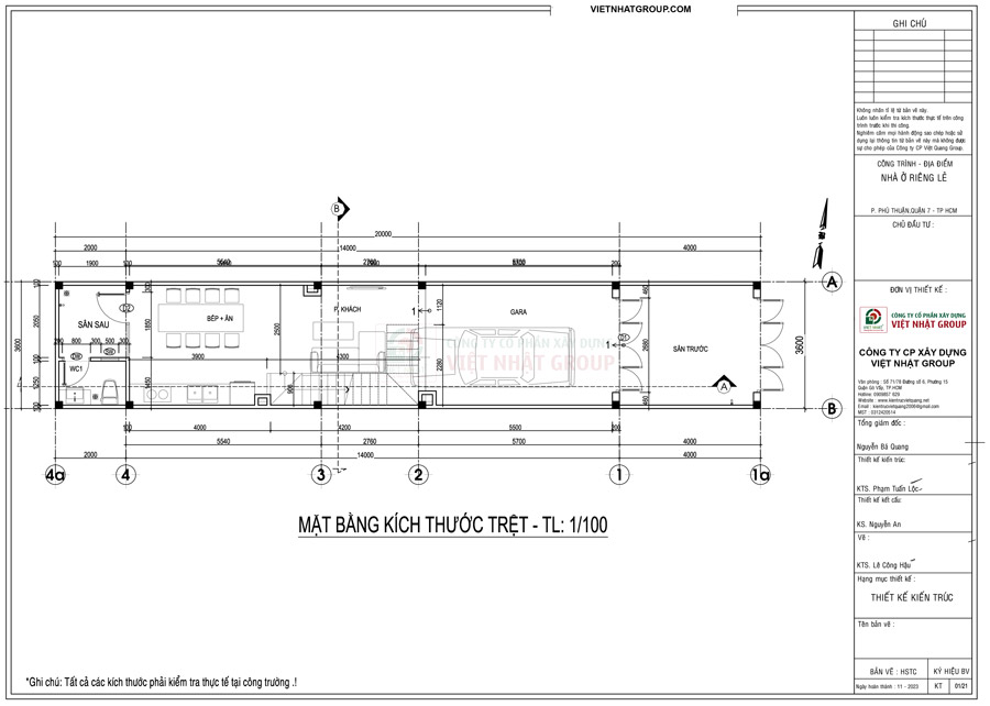 Bản vẽ bố trí mặt bằng công năng tầng trệt