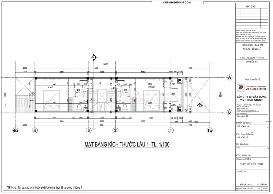 Bản vẽ bố trí mặt bằng công năng lầu 1