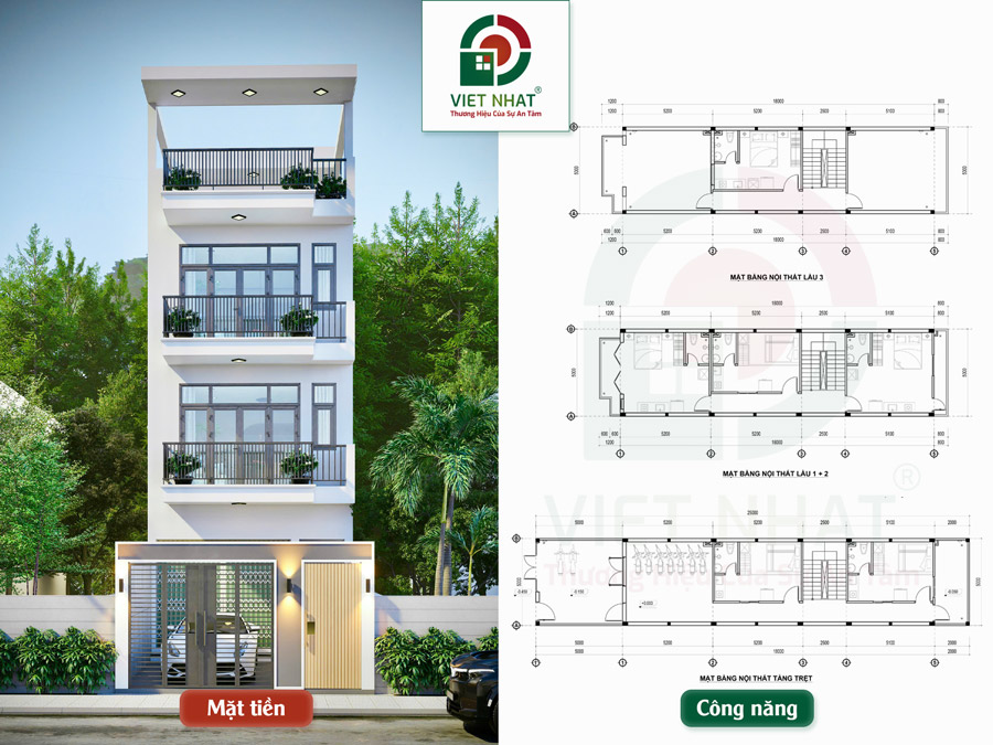 Cách thiết kế bản vẽ xây dựng nhà phố 4 tầng