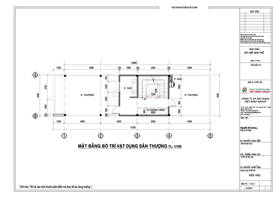 Bản vẽ thiết kế mặt bằng công năng tầng thượng